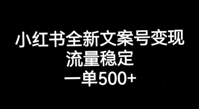 小红书全新文案号变现，流量稳定，一单收入500+天亦网独家提供-天亦资源网