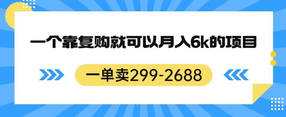 一单卖299-2688，一个靠复购就可以月入6k的暴利项目【揭秘】天亦网独家提供-天亦资源网