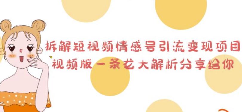 拆解短视频情感号引流变现项目，视频版一条龙大解析分享给你天亦网独家提供-天亦资源网