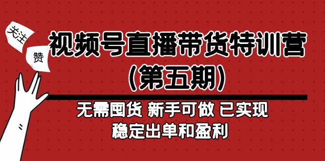 （4945期）视频号直播带货特训营（第五期）无需囤货 新手可做 已实现稳定出单和盈利天亦网独家提供-天亦资源网