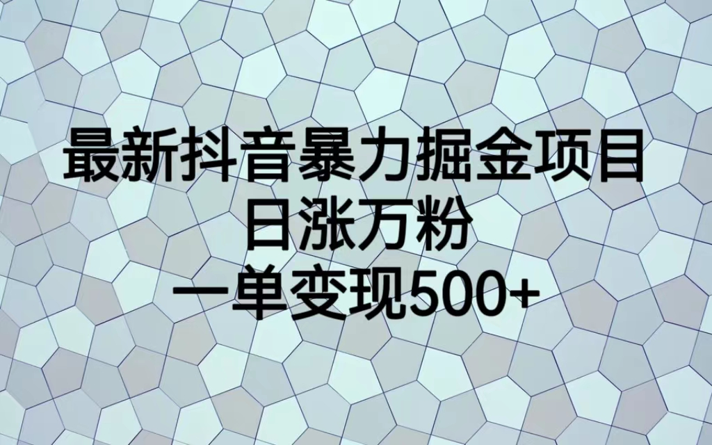 （7100期）最火热的抖音暴力掘金项目，日涨万粉，多种变现方式，一单变现可达500+天亦网独家提供-天亦资源网