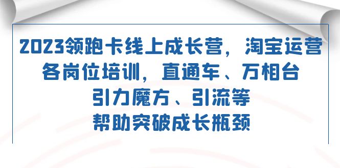 2023领跑·卡 线上成长营 淘宝运营各岗位培训 直通车 万相台 引力魔方 引流天亦网独家提供-天亦资源网