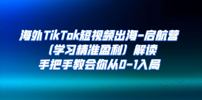 （7195期）海外TikTok短视频出海-启航营（学习精准盈利）解读，手把手教会你从0-1入局天亦网独家提供-天亦资源网