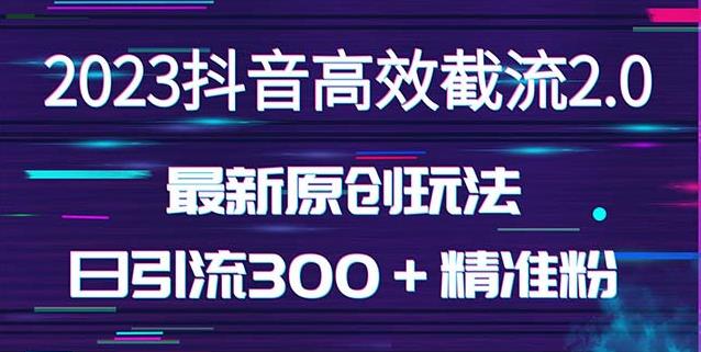 日引300＋创业粉，独家抖音高效截流2.0玩法（价值1280）天亦网独家提供-天亦资源网