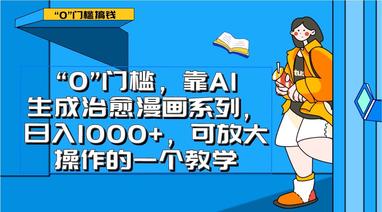 0门槛，靠AI生成治愈漫画系列，日入1000+，可放大操作的一个教学天亦网独家提供-天亦资源网