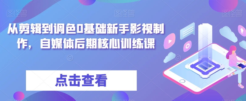 从剪辑到调色0基础新手影视制作，自媒体后期核心训练课天亦网独家提供-天亦资源网