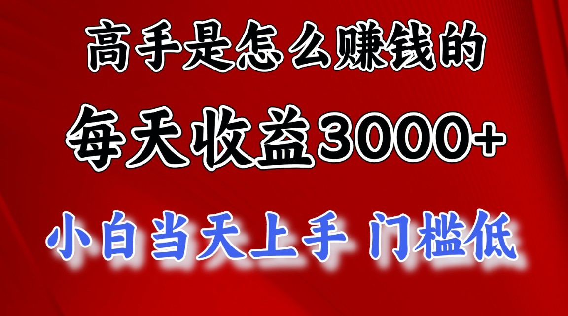 高手是怎么一天赚3000+的，小白当天上手，翻身项目，非常稳定。天亦网独家提供-天亦资源网