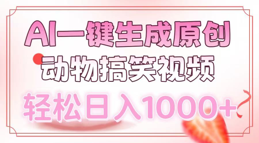 （13884期）AI一键生成原创动物搞笑视频，轻松日入1000+天亦网独家提供-天亦资源网