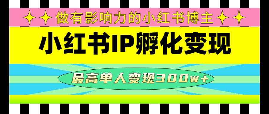 （4612期）某收费培训-小红书IP孵化变现：做有影响力的小红书博主，最高单人变现300w+天亦网独家提供-天亦资源网