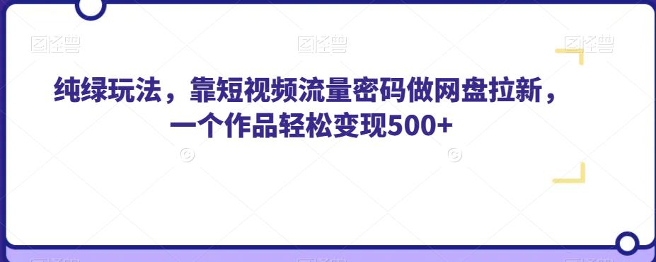 纯绿玩法，靠短视频流量密码做网盘拉新，一个作品轻松变现500+【揭秘】天亦网独家提供-天亦资源网