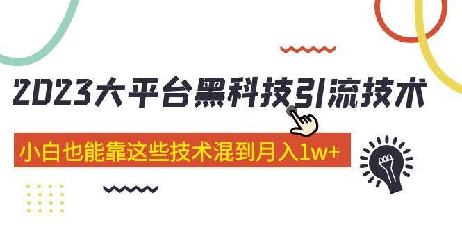 （5138期）价值4899的2023大平台黑科技引流技术 小白也能靠这些技术混到月入1w+29节课天亦网独家提供-天亦资源网