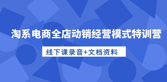 （10192期）淘系电商全店动销经营模式特训营，线下课录音+文档资料天亦网独家提供-天亦资源网