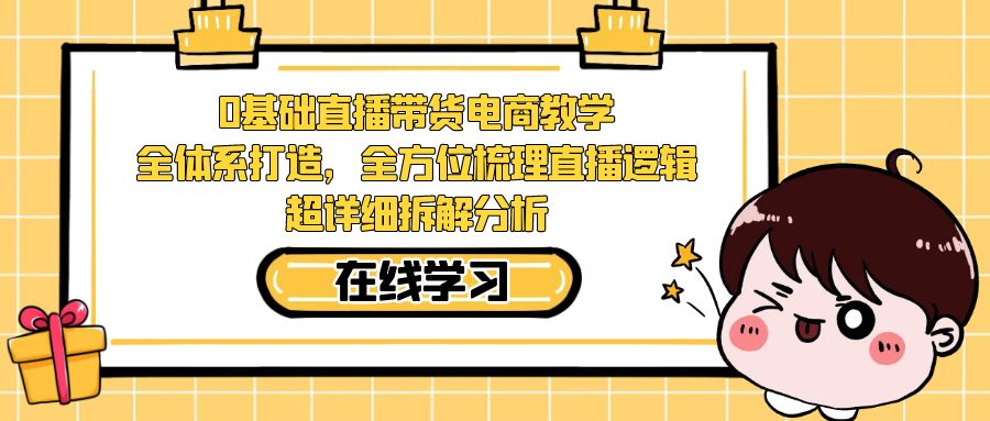 0基础直播带货电商教学：全体系打造，全方位梳理直播逻辑，超详细拆解分析天亦网独家提供-天亦资源网