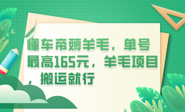 （6175期）懂车帝薅羊毛，单号最高165元，羊毛项目，搬运就行天亦网独家提供-天亦资源网