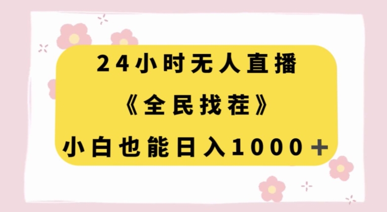 24小时无人直播，全民找茬，小白也能日入1000+【揭秘】天亦网独家提供-天亦资源网