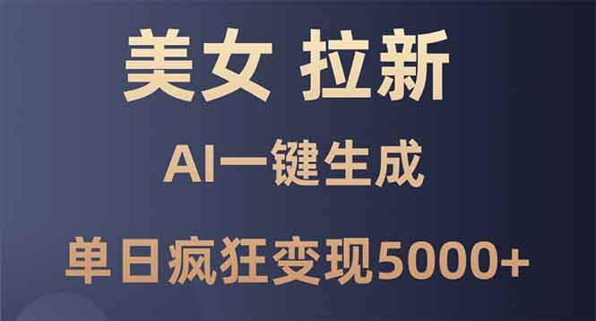 （13866期）美女暴力拉新，通过AI一键生成，单日疯狂变现5000+，纯小白一学就会！天亦网独家提供-天亦资源网