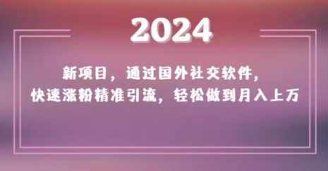 2024新项目，通过国外社交软件，快速涨粉精准引流，轻松做到月入上万【揭秘】天亦网独家提供-天亦资源网