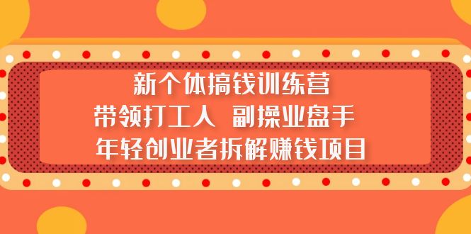 （5308期）新个体搞钱训练营：带领打工人 副操业盘手 年轻创业者拆解赚钱项目天亦网独家提供-天亦资源网