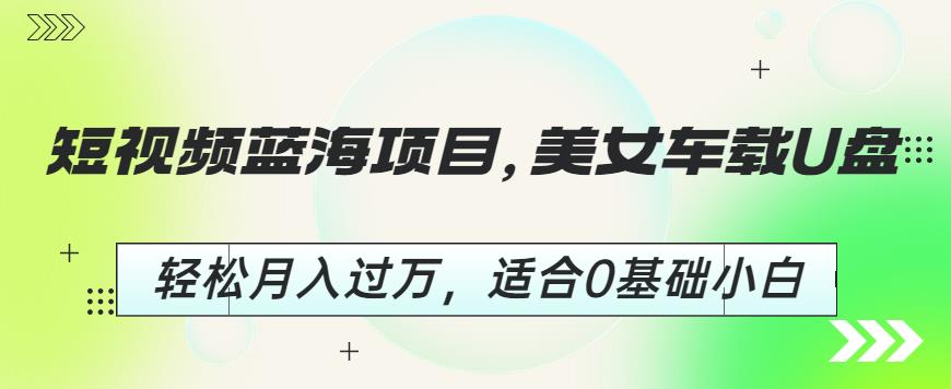 短视频蓝海项目，美女车载U盘，轻松月入过万，适合0基础小白【揭秘】天亦网独家提供-天亦资源网