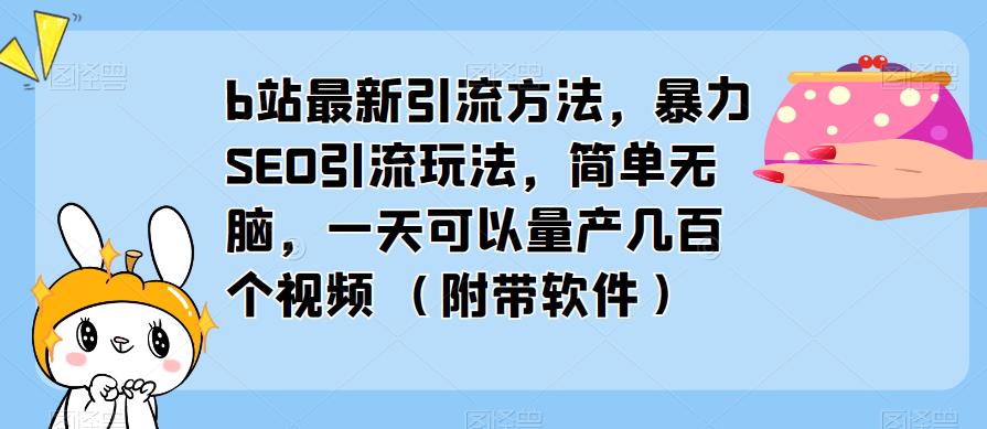 b站最新引流方法，暴力SEO引流玩法，简单无脑，一天可以量产几百个视频（附带软件）天亦网独家提供-天亦资源网