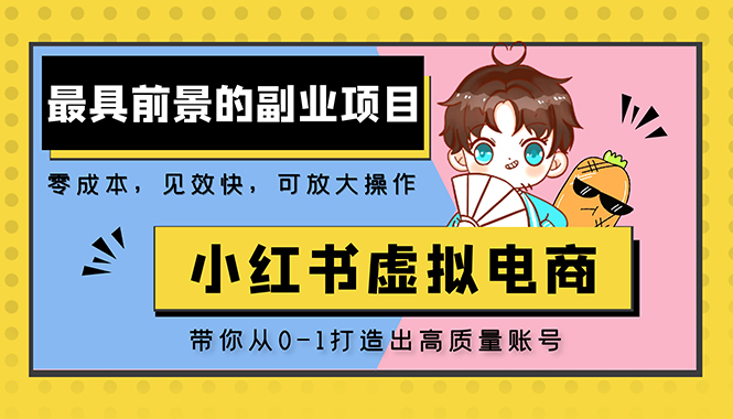 （5201期）小红书蓝海大市场虚拟电商项目，手把手带你打造出日赚2000+高质量红薯账号天亦网独家提供-天亦资源网