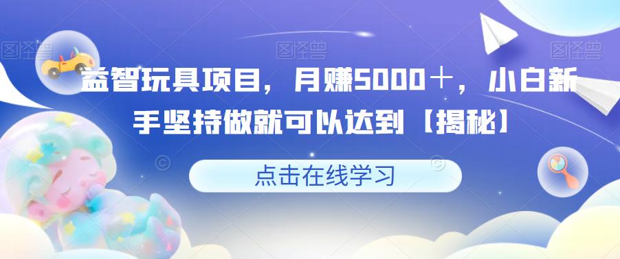 益智玩具项目，月赚5000＋，小白新手坚持做就可以达到【揭秘】天亦网独家提供-天亦资源网