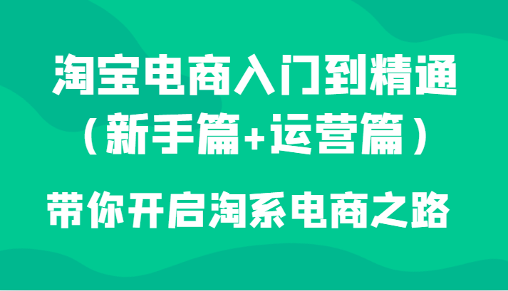 淘宝电商入门到精通（新手篇+运营篇）带你开启淘系电商之路天亦网独家提供-天亦资源网