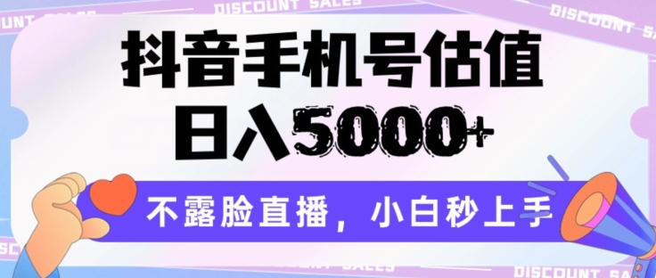 抖音手机号估值，日入5000+，不露脸直播，小白秒上手天亦网独家提供-天亦资源网