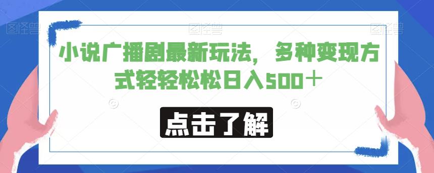 小说广播剧最新玩法，多种变现方式轻轻松松日入500＋【揭秘】天亦网独家提供-天亦资源网