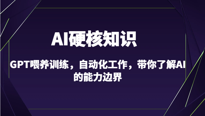 AI硬核知识-GPT喂养训练，自动化工作，带你了解AI的能力边界（10节课）天亦网独家提供-天亦资源网