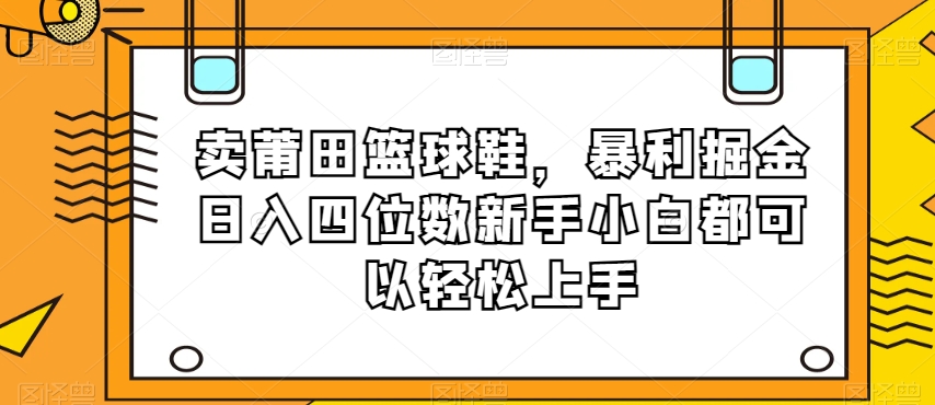 卖莆田篮球鞋，暴利掘金日入四位数新手小白都可以轻松上手【揭秘】天亦网独家提供-天亦资源网