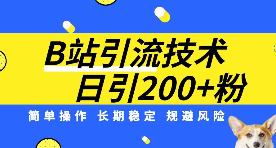 B站引流技术：每天引流200精准粉，简单操作，长期稳定，规避风险天亦网独家提供-天亦资源网