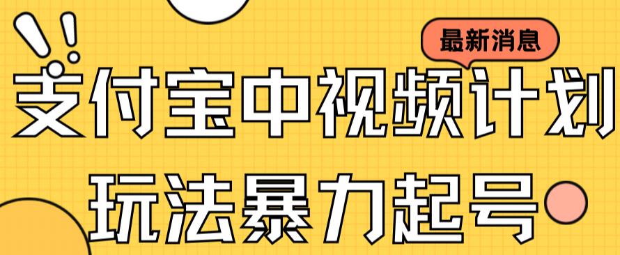 （7218期）支付宝中视频玩法暴力起号影视起号有播放即可获得收益（带素材）天亦网独家提供-天亦资源网