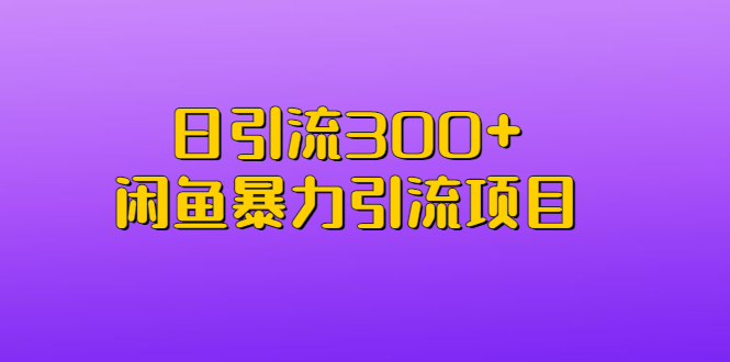 （6694期）日引流300+闲鱼暴力引流项目天亦网独家提供-天亦资源网