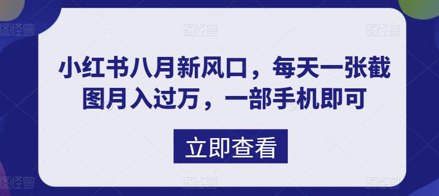 （6851期）八月新风口，小红书虚拟项目一天收入1000+，实战揭秘天亦网独家提供-天亦资源网