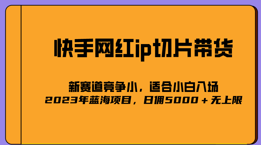 （5346期）2023爆火的快手网红IP切片，号称日佣5000＋的蓝海项目，二驴的独家授权天亦网独家提供-天亦资源网