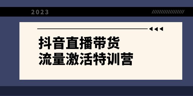 抖音直播带货-流量激活特训营，入行新手小白主播必学（21节课+资料）天亦网独家提供-天亦资源网