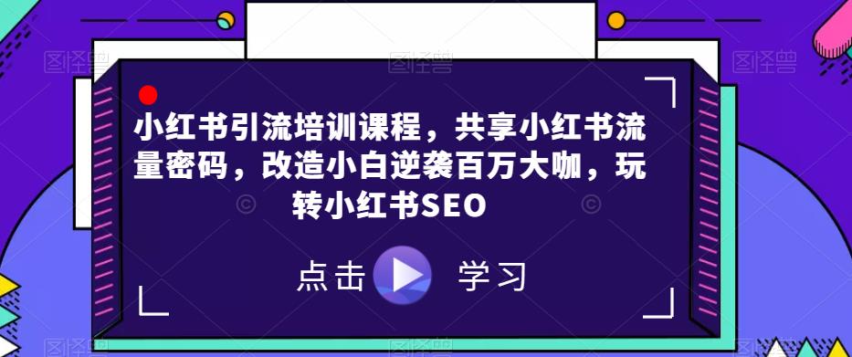 小红书引流培训课程，共享小红书流量密码，改造小白逆袭百万大咖，玩转小红书SEO天亦网独家提供-天亦资源网