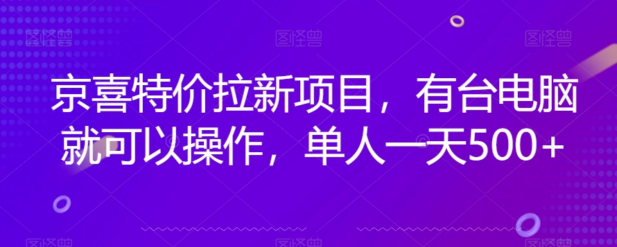 京喜特价拉新新玩法，有台电脑就可以操作，单人一天500+【揭秘】天亦网独家提供-天亦资源网