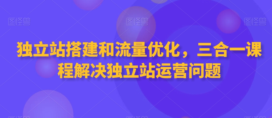 独立站搭建和流量优化，三合一课程解决独立站运营问题天亦网独家提供-天亦资源网