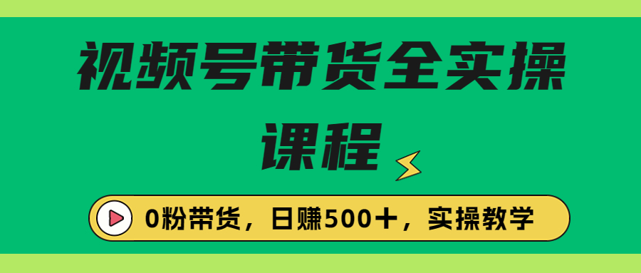 （6651期）收费1980的视频号带货保姆级全实操教程，0粉带货天亦网独家提供-天亦资源网