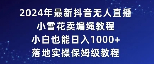 2024年抖音最新无人直播小雪花卖编绳项目，小白也能日入1000+落地实操保姆级教程天亦网独家提供-天亦资源网