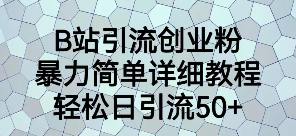 B站引流创业粉，暴力简单详细教程，轻松日引流50+【揭秘】天亦网独家提供-天亦资源网