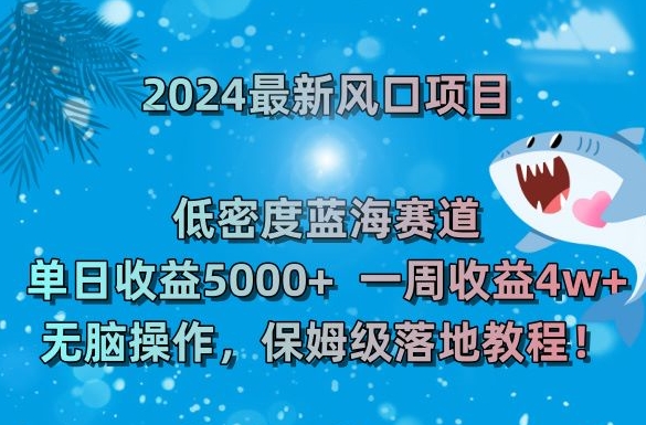 2024最新风口项目，低密度蓝海赛道，单日收益5000+，一周收益4w+！天亦网独家提供-天亦资源网