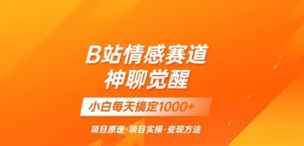 B站情感冷门蓝海赛道秒变现《神聊觉醒》一天轻松变现500+【揭秘】天亦网独家提供-天亦资源网