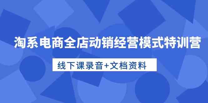 淘系电商全店动销经营模式特训营，线下课录音+文档资料天亦网独家提供-天亦资源网