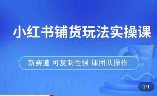 小红书铺货玩法实操课，流量大，竞争小，非常好做，新赛道，可复制性强，可团队操作天亦网独家提供-天亦资源网