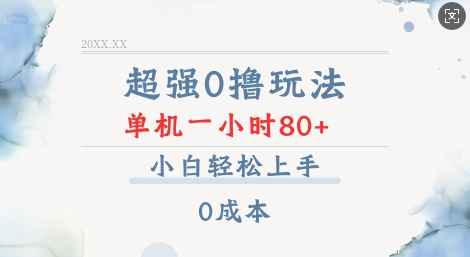 超强0撸玩法 录录数据 单机 一小时轻松80+ 小白轻松上手 简单0成本【仅揭秘】天亦网独家提供-天亦资源网