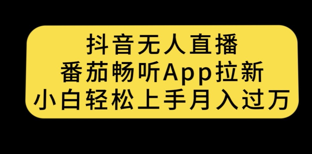 抖音无人直播，番茄畅听APP拉新，小白轻松上手月入过万天亦网独家提供-天亦资源网