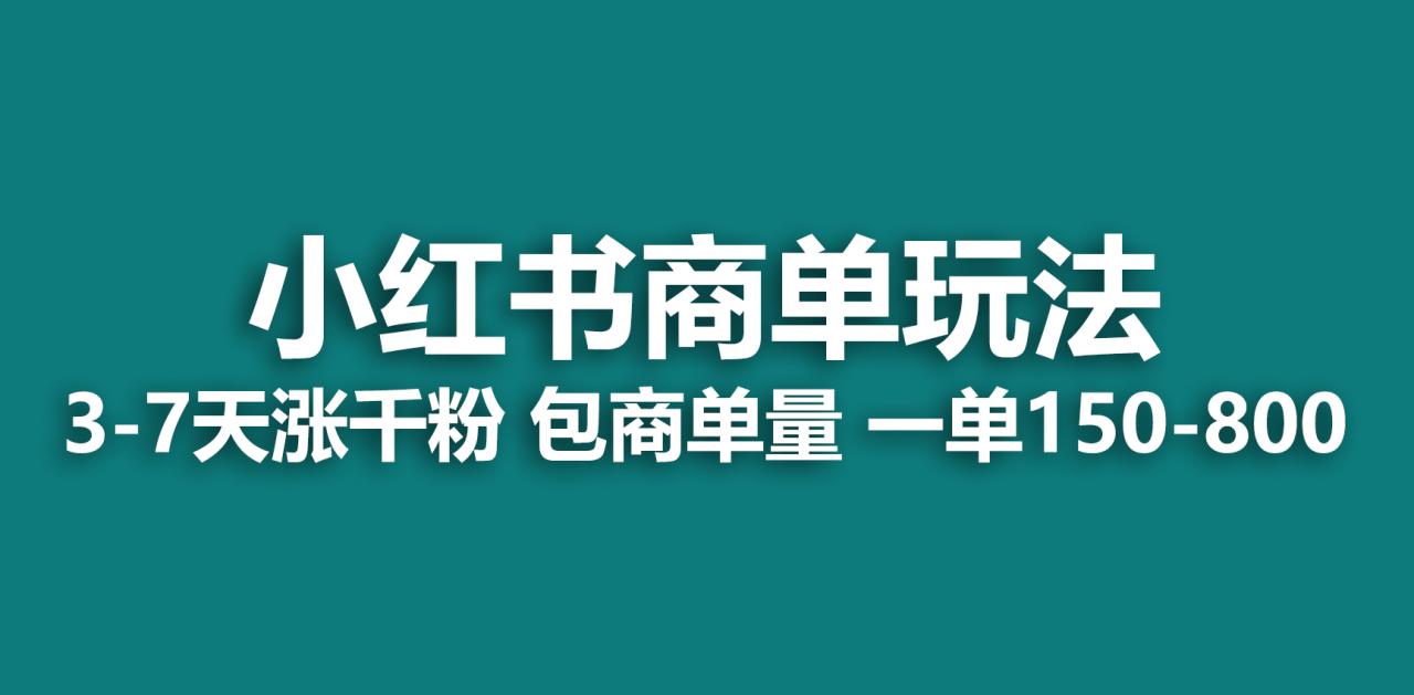 （6698期）小红书商单玩法，一周破千粉，商单接到手软，一单150-800天亦网独家提供-天亦资源网